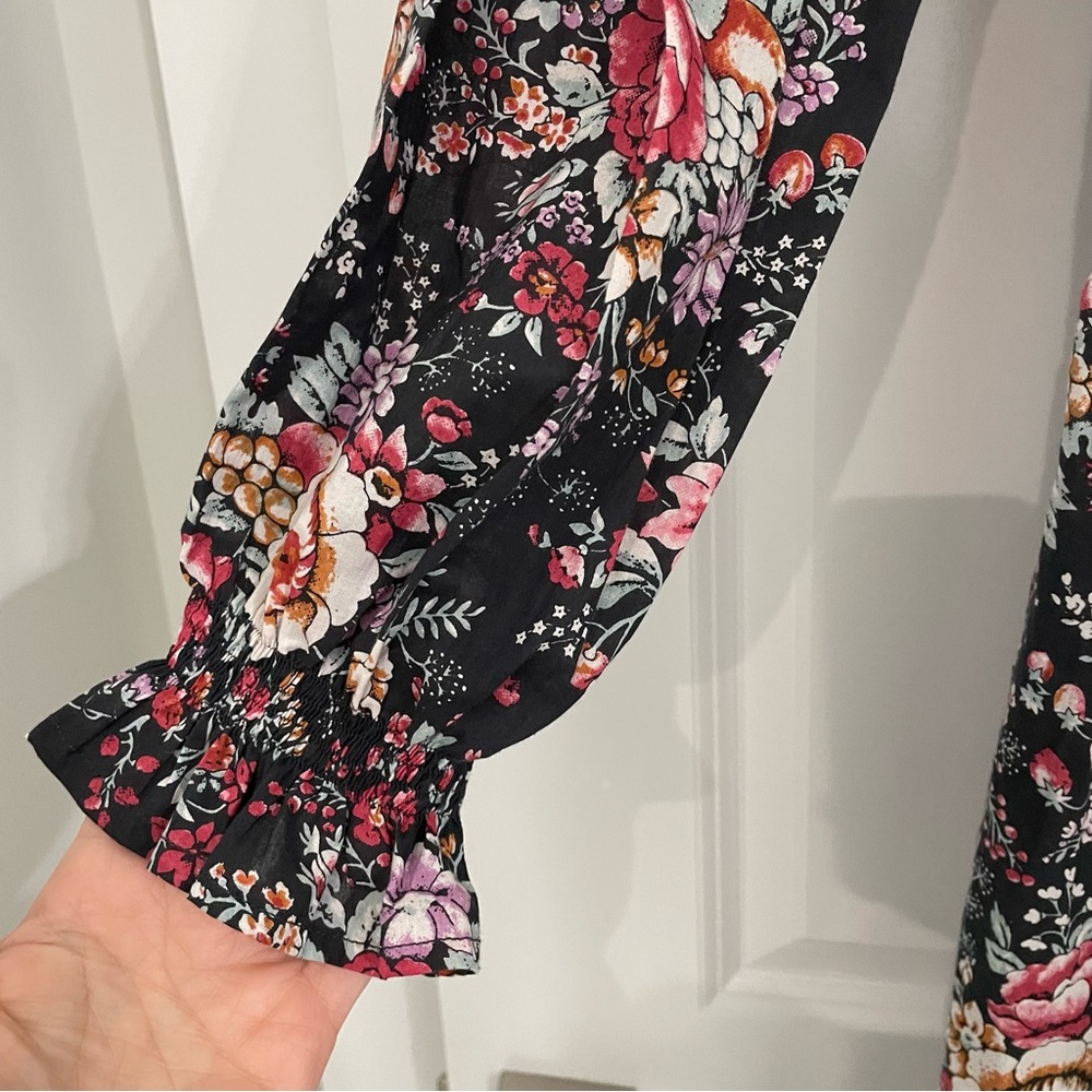Tuckernuck MILLE Resort & Travel Anya Midi Dress Black Floral. G95 - Picture 6 of 11